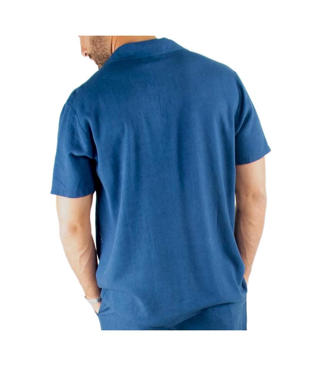 Chemise marine homme paname brothers lin ficelle-2