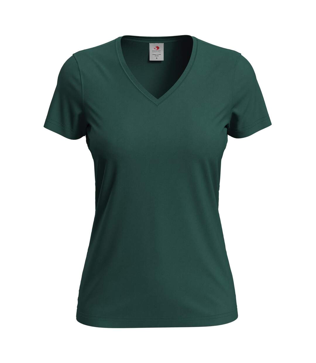 T-shirt Col V Femme Vert Bouteille Stedman-1