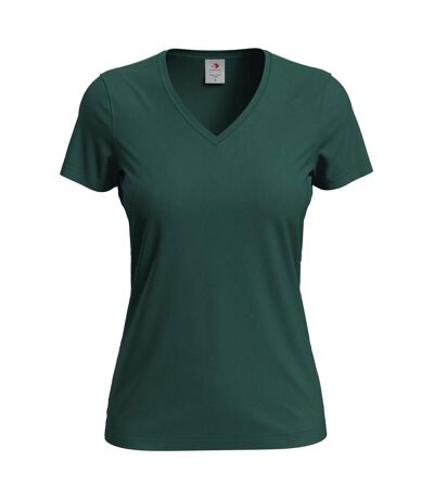 T-shirt Col V Femme Vert Bouteille Stedman