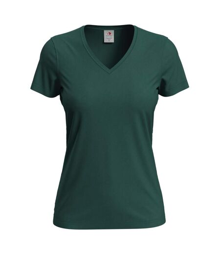 T-shirt Col V Femme Vert Bouteille Stedman