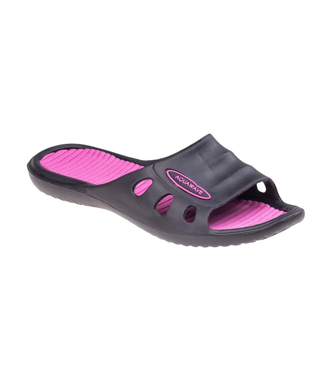 Claquettes Manusa Femme Noir Rouge Fuchsia Aquawave-1