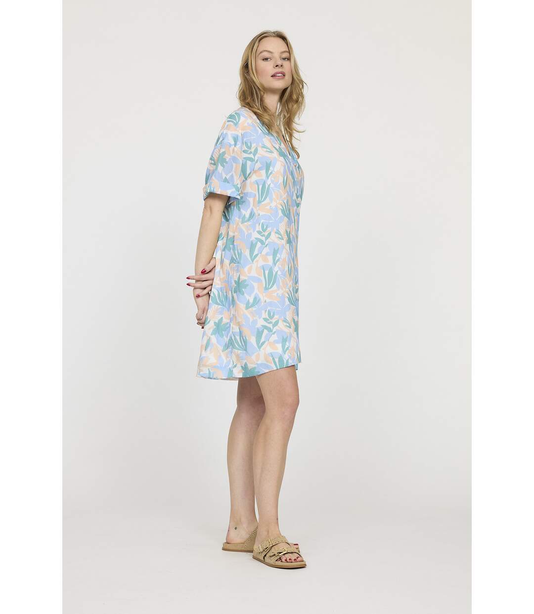 Robe manches courtes coton loose LAGE-1