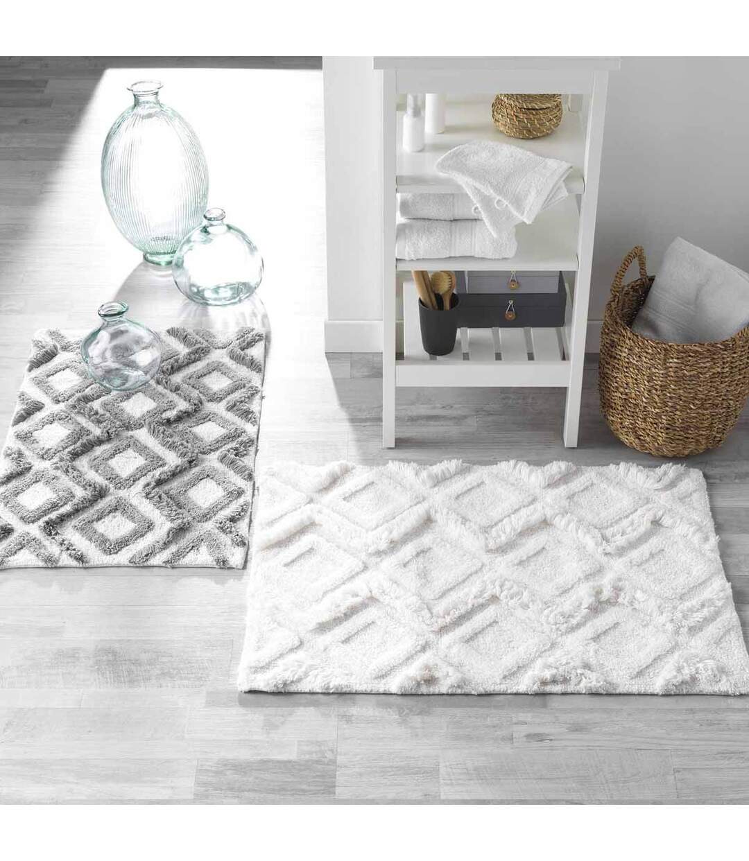 Tapis de Salle de Bain Ikatis 50x80cm Blanc-4
