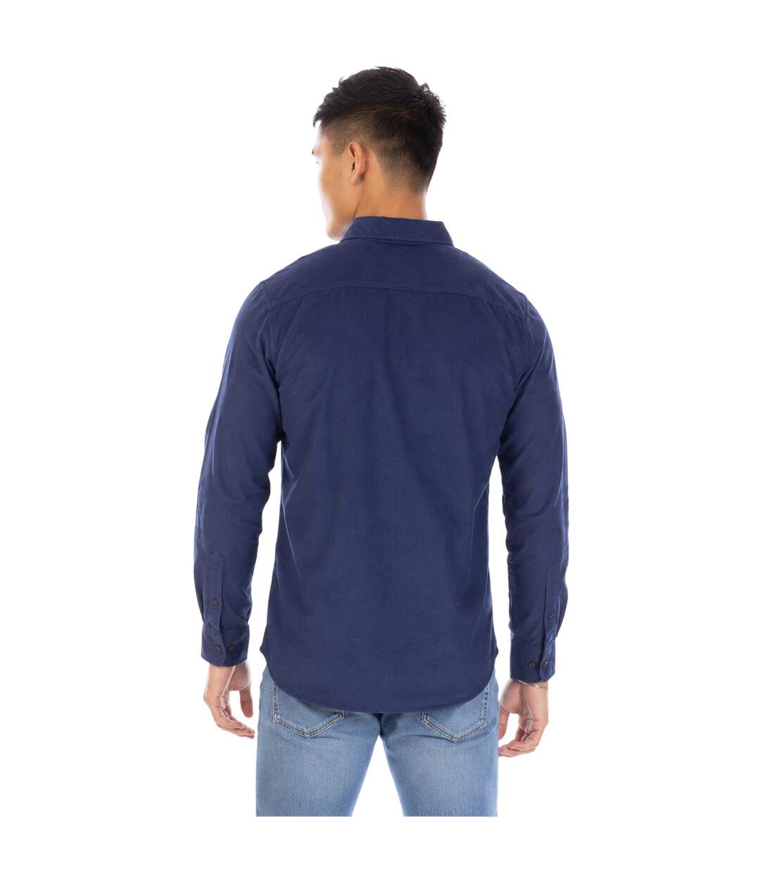 Mens Corduroy Collared Regular Shirt Navy Peter Werth-2