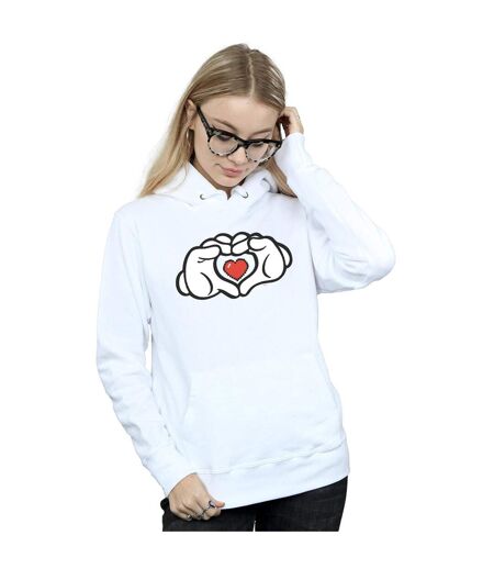 Disney - Sweat à capuche MICKEY MOUSE HEART HANDS - Femme (Blanc) - UTBI10891