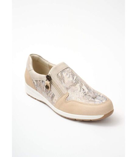 Mocassins largeur confort zippés cuir