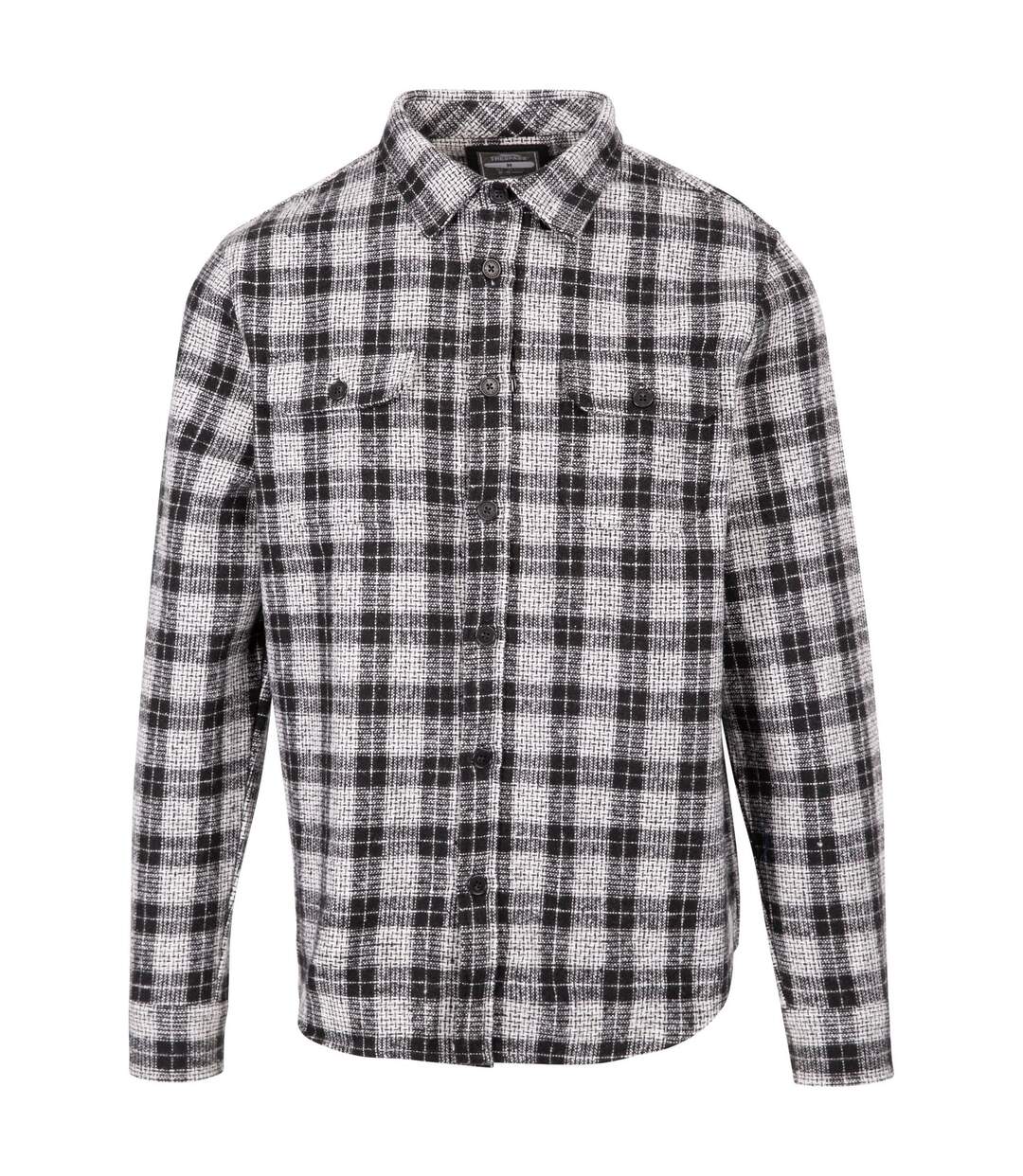 Mens Portlaw Checked Shirt Black White Trespass-1