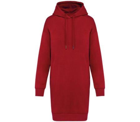 Robe sweat à capuche - Femme - PAT5005 - rouge hibiscus