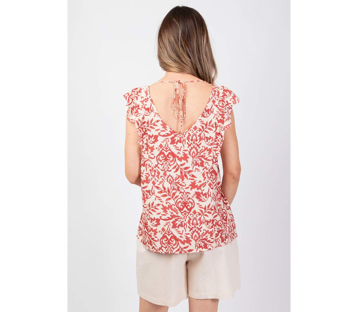 Top sans manches en viscose CHLOE motif ethnique harmonieux Coton Du Monde-4