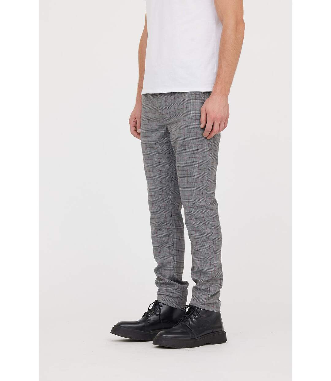 Pantalon chino NEILS Gris / Bordeaux L32-2