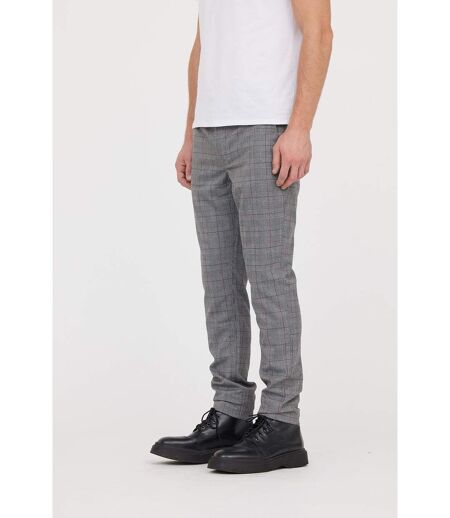 Pantalon chino NEILS Gris / Bordeaux L32