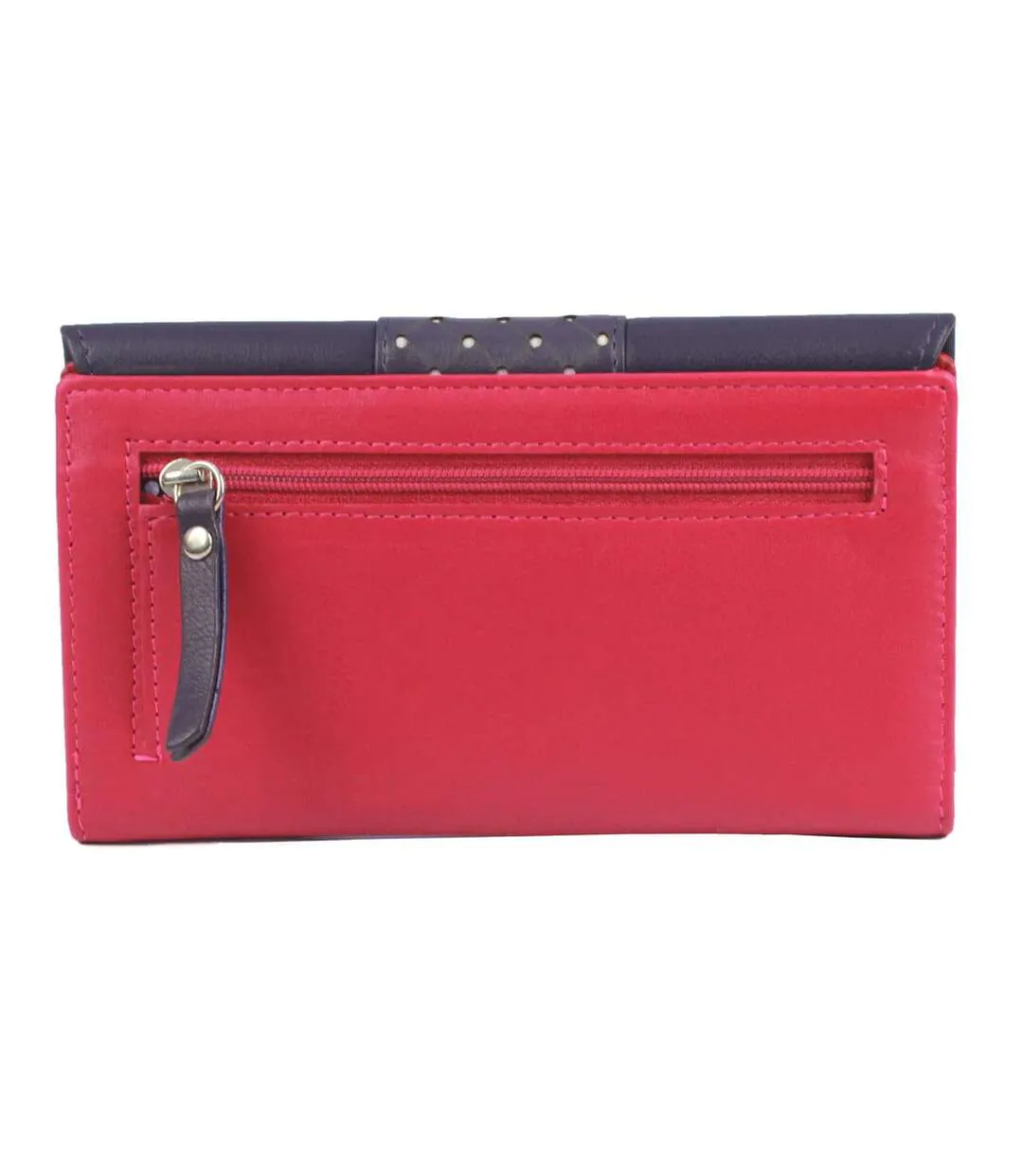 Donna Contrast Panel Leather Purse One Size Pink Purple Eastern Counties Leather-2
