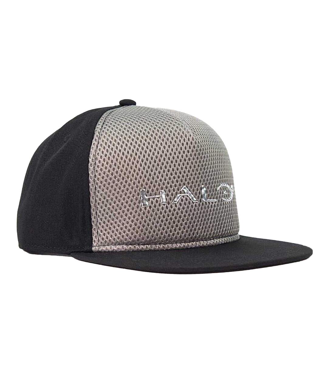 Casquette Ajustable Motif/style Logo Chromé Noir Gris Halo-2
