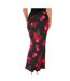 Womens/ladies Satin Maxi Skirt Black Red I Saw It First-2