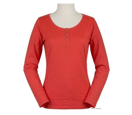 MAYFLOWER - TEEF2006C - Tee-shirt femme manches longues en coton flammé orange