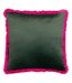 Lupita fringed cheetah cushion cover 50cm x 50cm emerald/pink Paoletti