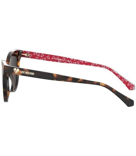 Lunettes De Soleil Motif/style Cœur Femme 52 Cm Marron Sombre Love Moschino