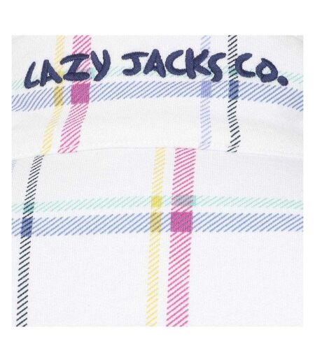 Sweat Motif/style À Carreaux Femme Blanc Rose Bleu Lazy Jacks