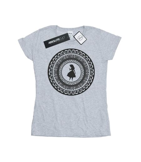 Disney Femme/Ladies Alice In Wonderland Circle Cotton T-Shirt (Gris sportif) - UTBI6779