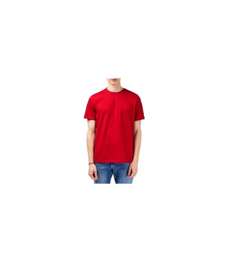 T-shirt Motif/style Logo Brodé Homme Rouge Foncé Tommy Hilfiger