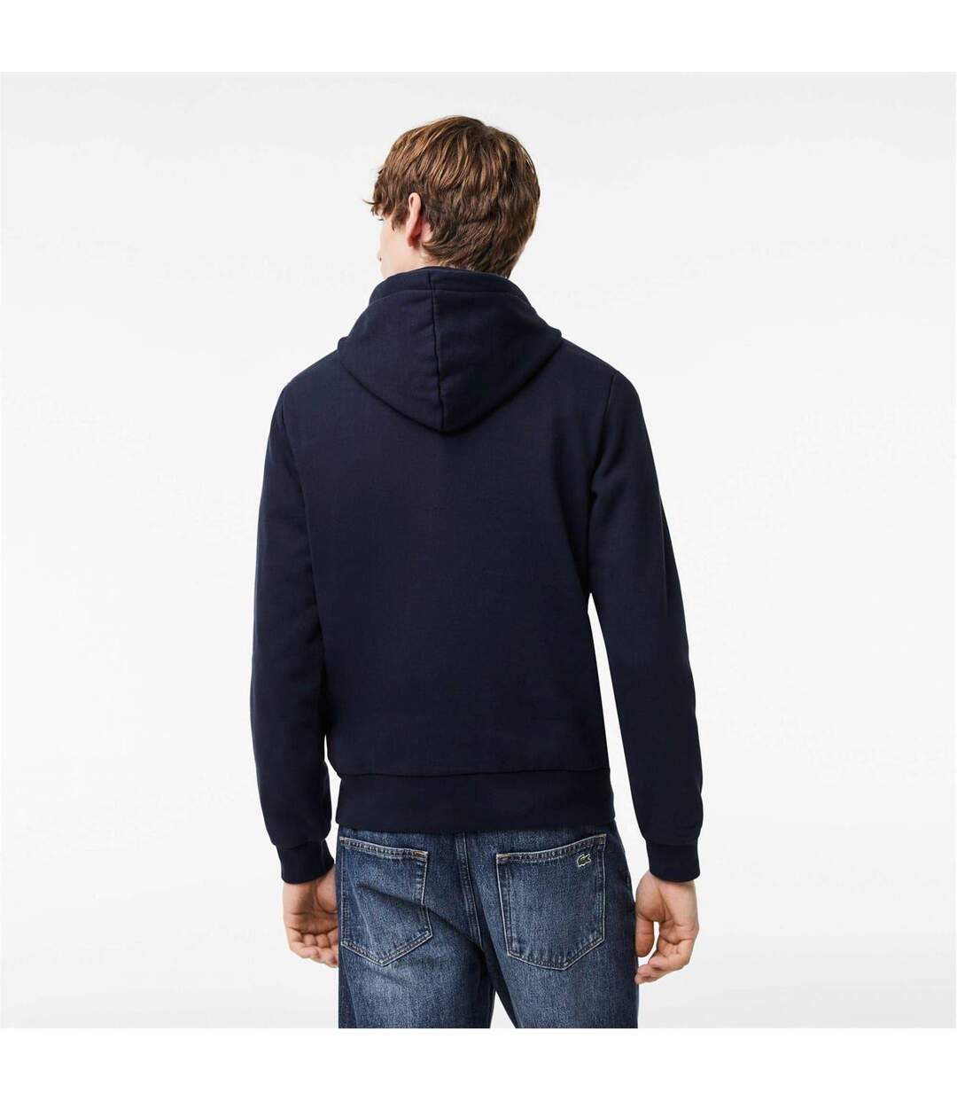 Mens Fleece Pull Over Sport Hoodie Navy Lacoste-3