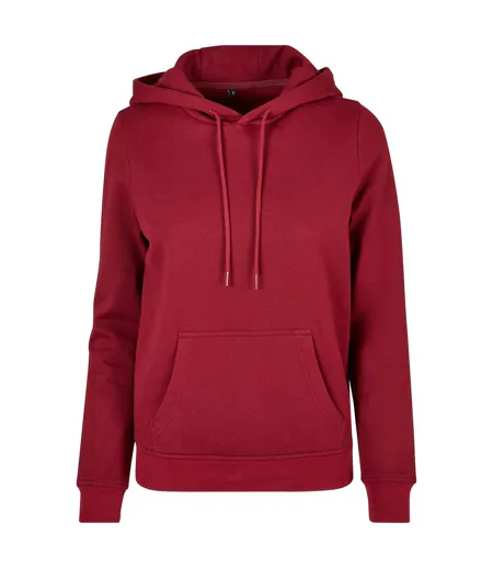 Womens/ladies Basic Hoodie Burgundy Build Your Brand