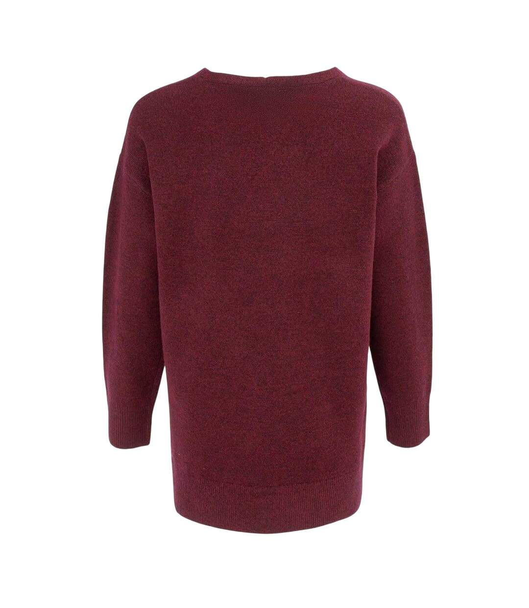 Robe Pull Motif/style Uni Femme Bordeaux Miso-2
