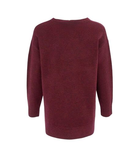 Robe Pull Motif/style Uni Femme Bordeaux Miso