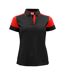 Womens/ladies Polo Shirt Black Red Printer PRIME-1