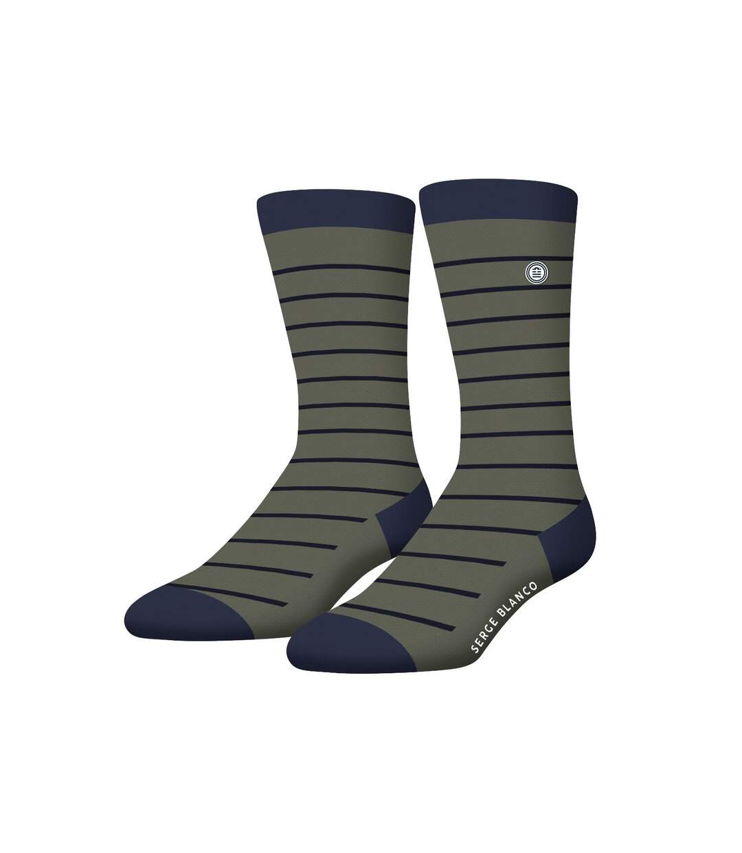 Lot de 6 paires de chaussettes de ville homme rayées modèle A Serge Blanco-3