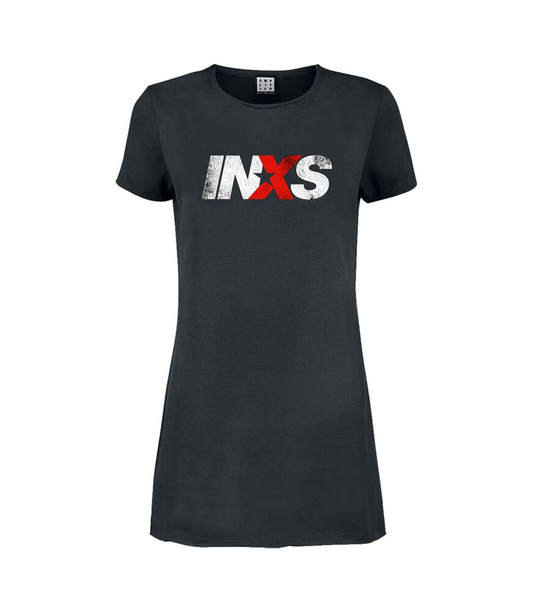 Womens/ladies Inxs Logo T-shirt Dress Charcoal Amplified-1