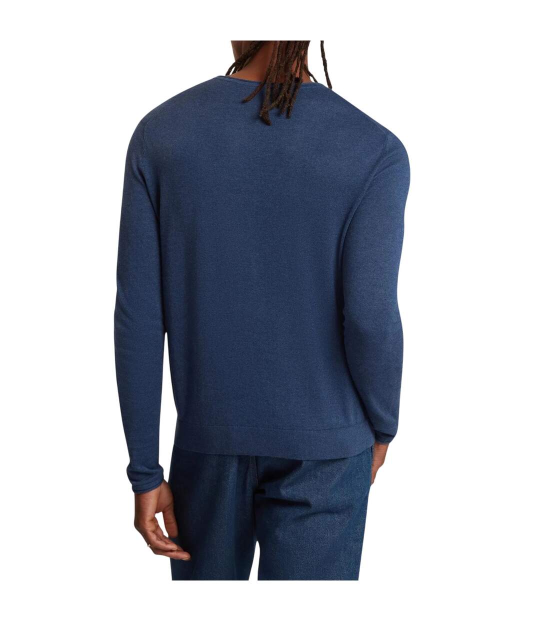 Mens Linen Blend Crew Neck Jumper Mid Navy Ted Baker-3