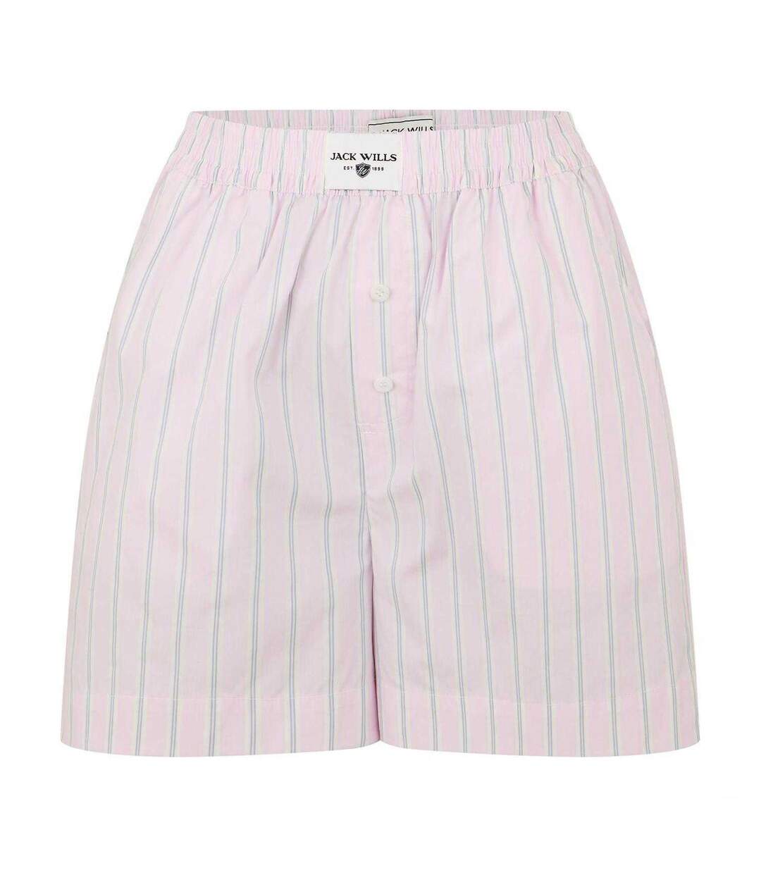 Womens/ladies Poplin Vertical Stripe Relaxed Fit Chino Shorts Pink Jack Wills-1