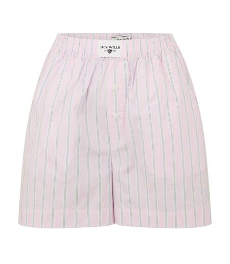 Womens/ladies Poplin Vertical Stripe Relaxed Fit Chino Shorts Pink Jack Wills