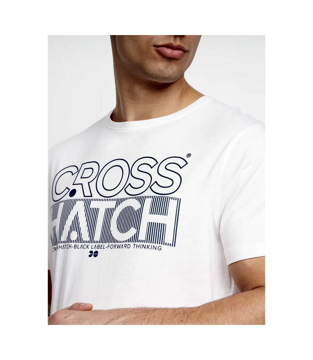 T-shirts raynen homme bleu marine / blanc Crosshatch-4