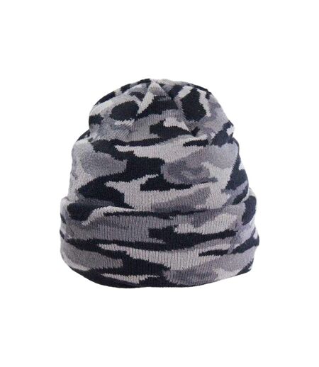 Bonnet Hiver Motif/style Camouflage Enfant Noir Gris Bauer