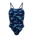 Maillot De Bain 1 Pièce Motif/style Logo Répété Femme Bleu Marine Nike-1