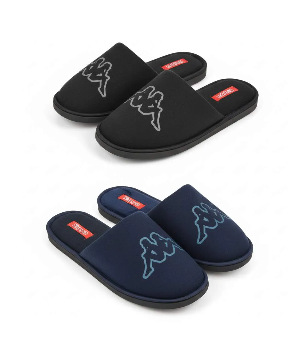 KAPPA Pantoufles Mules Homme Moletonnées Logo Omini Pack 2 Paires-3