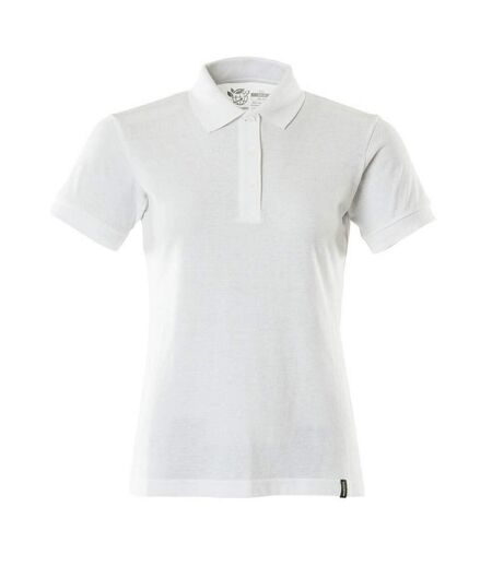 Womens/ladies Crossover Polo Shirt White Mascot
