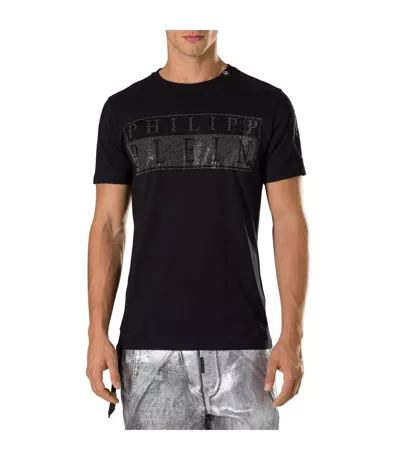 T-shirt Motif/style Logo Monochrome Homme Noir Philipp Plein
