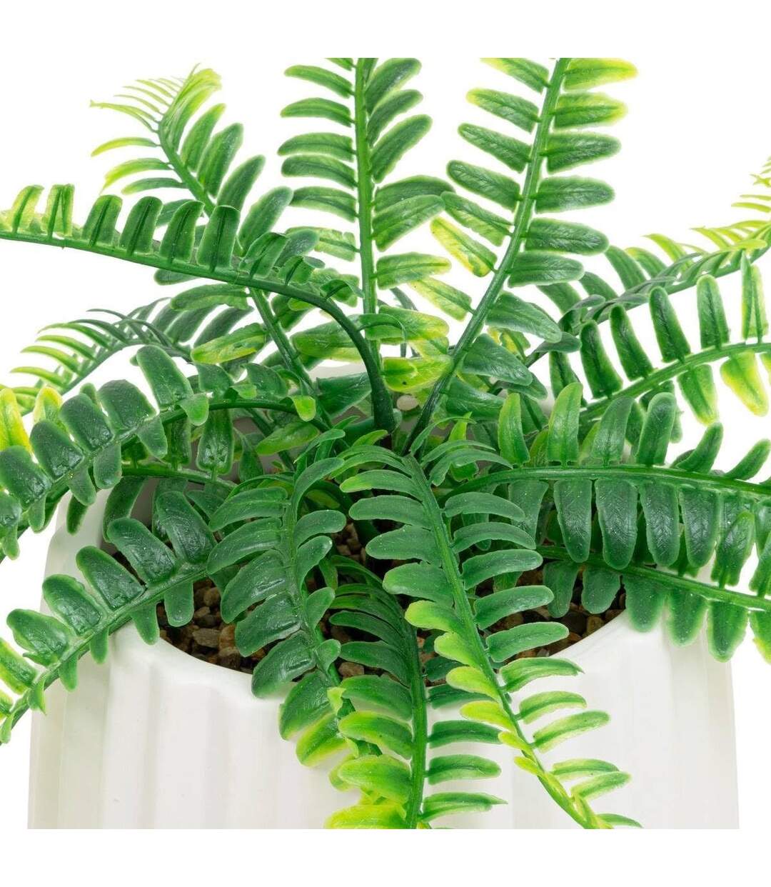 Plante Artificielle en Pot Fougère 33cm Blanc-2