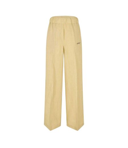 Womens/ladies Knitted Wide Leg Trousers Beige Blue Off White