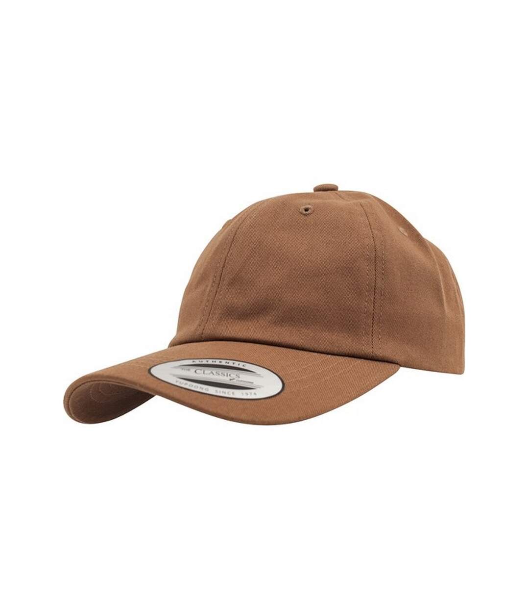 Casquette baseball adulte unisexe marron clair Yupoong-1