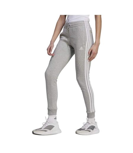 Womens/ladies 3 Stripes Jogging Bottoms Grey Adidas