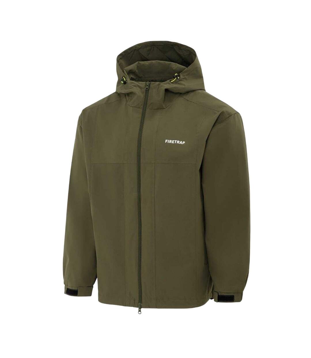 Mens Lightweight Hooded Jacket Army Green Firetrap-3