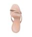 Womens/ladies Leather High Block Heel Mules Beige Orange Off White-3
