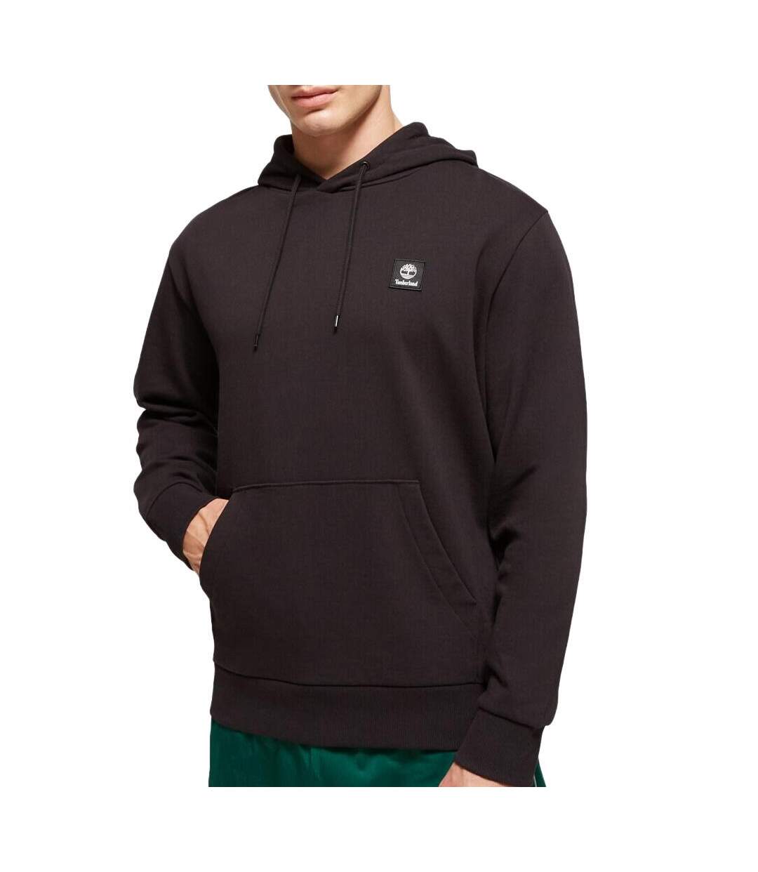Sweat noir homme timberland woven badge-1