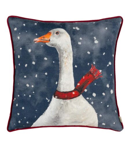 Evans Lichfield Goose Christmas Throw Pillow Cover (Navy) (43cm x 43cm) - UTRV3040