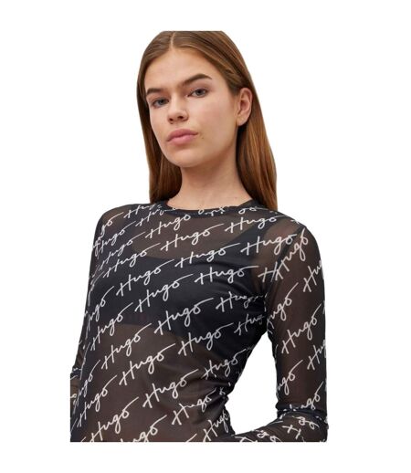 Womens/ladies Diralina 3 T-shirt Black White Hugo
