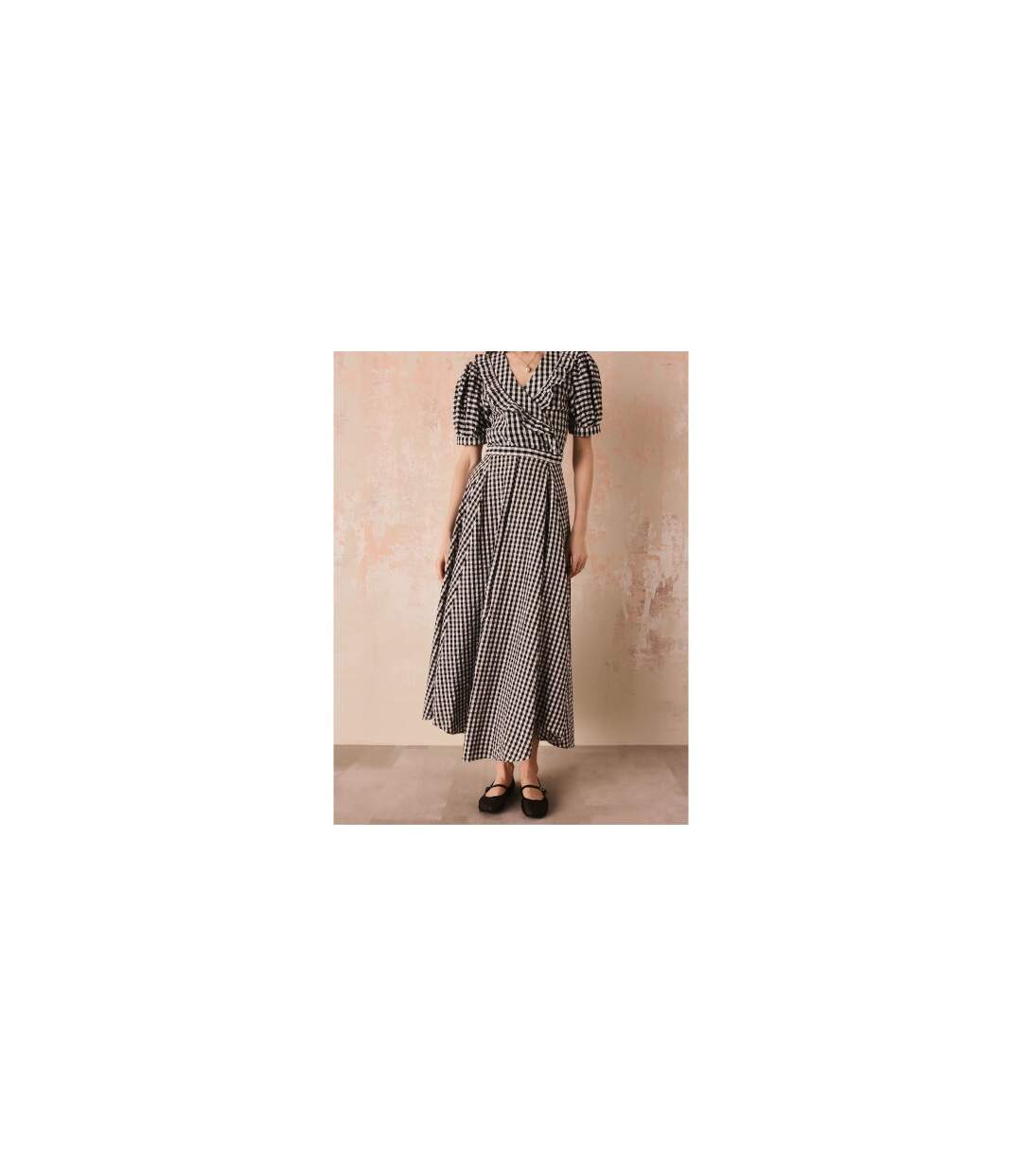 Womens/ladies Checked Godet Maxi Skirt Black Cath Kidston-1